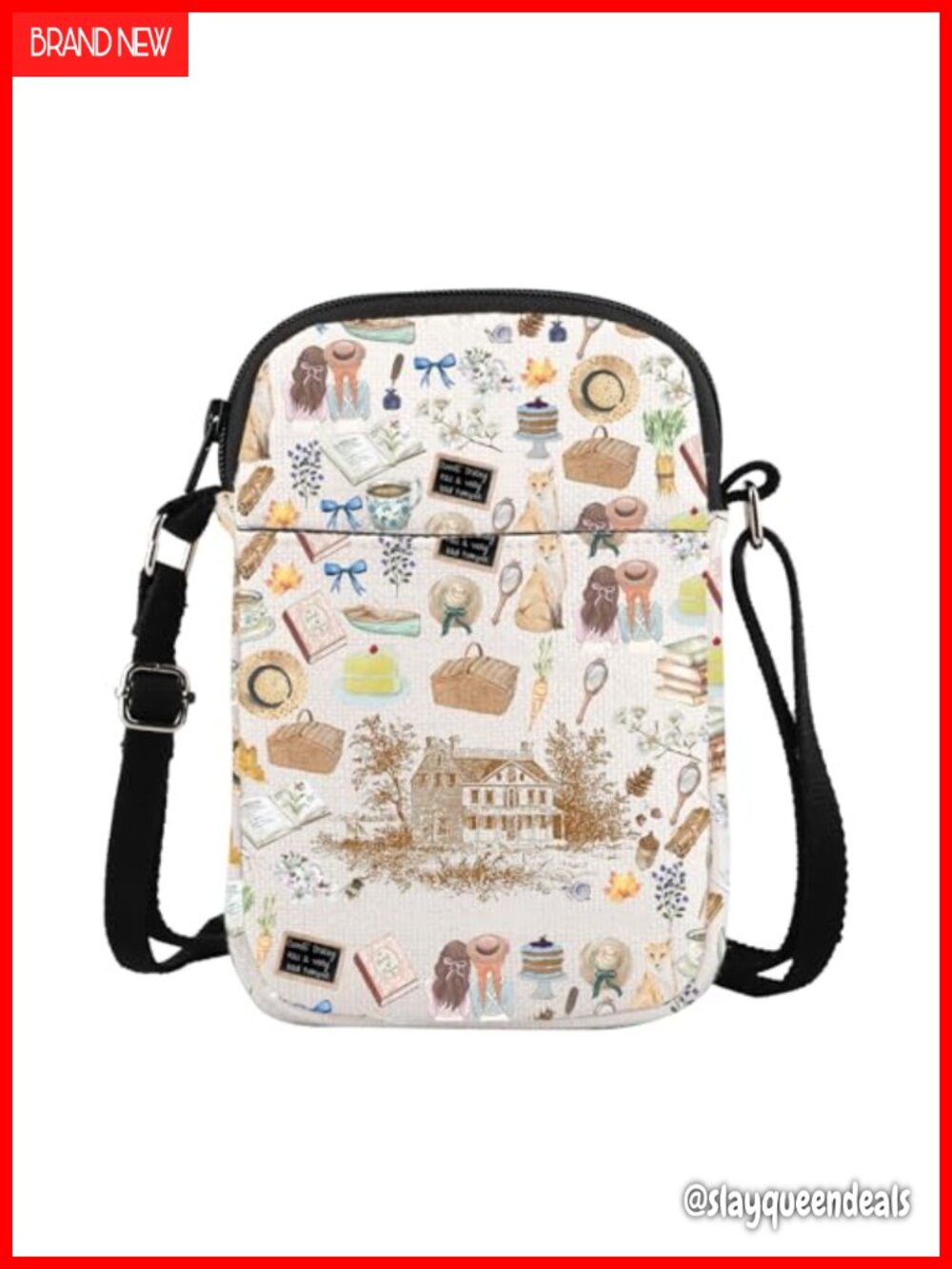 Canvas Crossbody Bag Anne of Green Gables Literary Messenger Purse